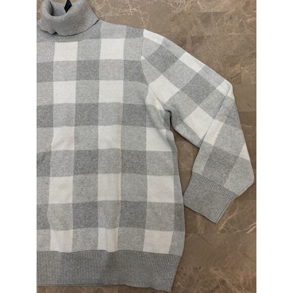 L.L. Bean Cotton Cashmere Sweater Turtleneck Jacquard Buffalo Classic Cozy 3XL - Picture 3 of 12